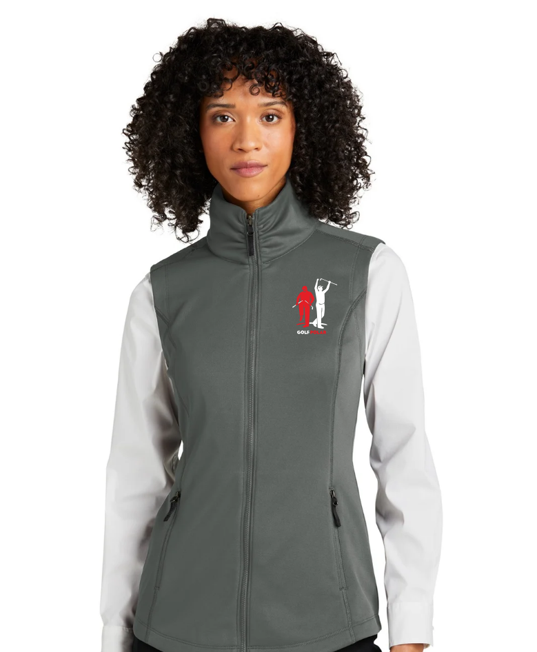 Ladies Port Authority® Collective Smooth Fleece Vest — Golf Polar Edition